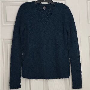 Bobeau Dark Teal V-Neck Sweater